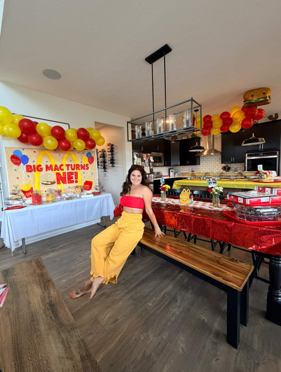 The finished themed celebration with dessert table and styled tablescape